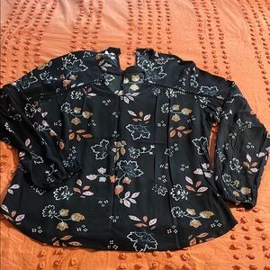 Floral Black Blouse